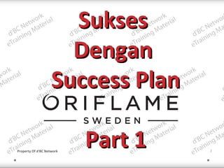 SuksesSukses
DenganDengan
Success PlanSuccess Plan
Part 1Part 1Property Of d'BC Network 1
 