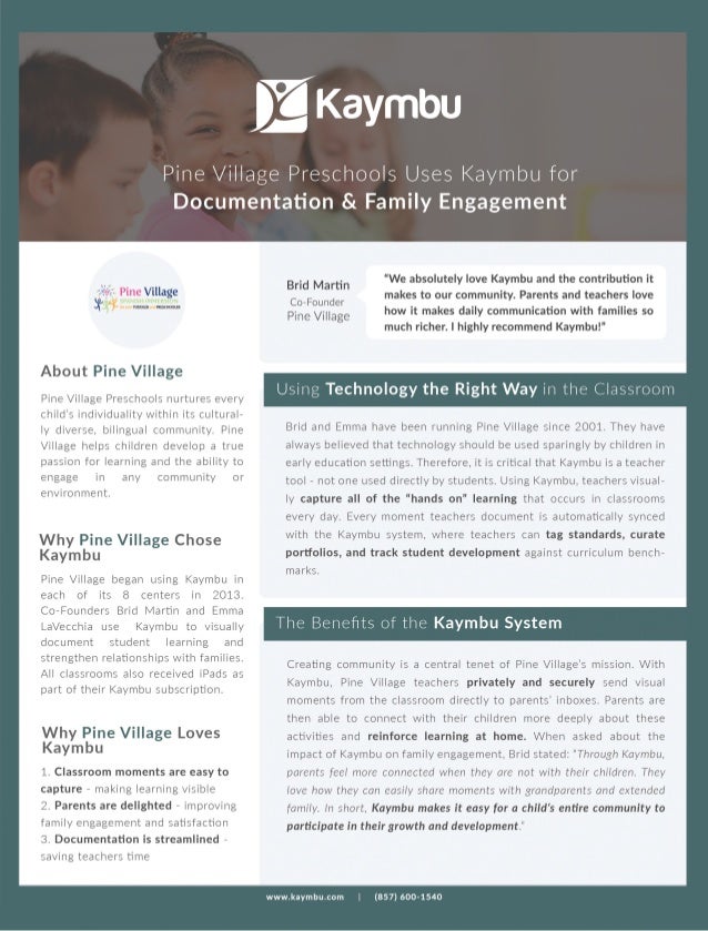 Pine Village Preschool Kaymbu Case Study