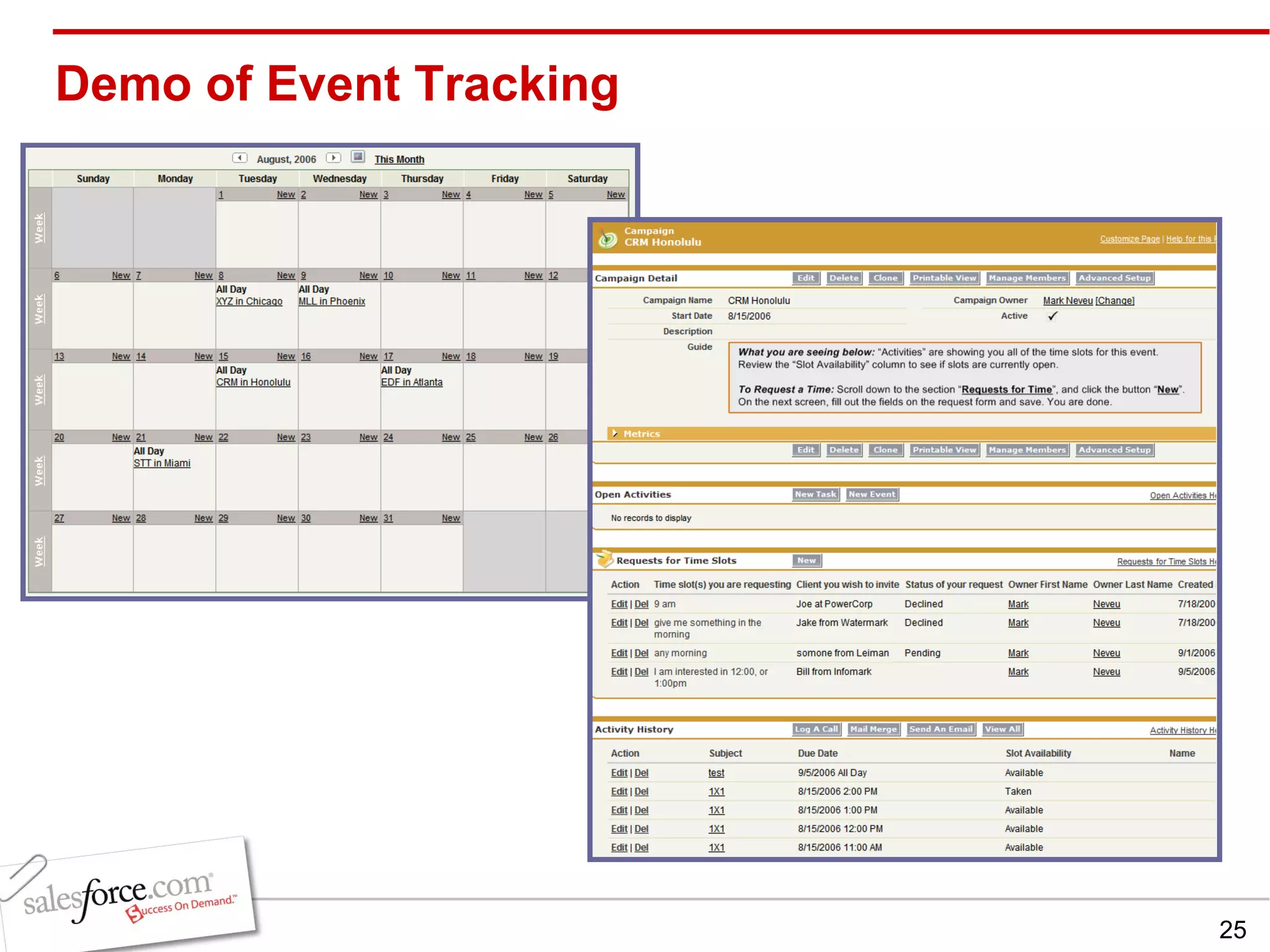 Demo of Event Tracking 
