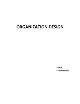 ORGANIZATION DESIGN
RAMA R
RA1952001020054
 