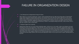 Success and failure in organizational design