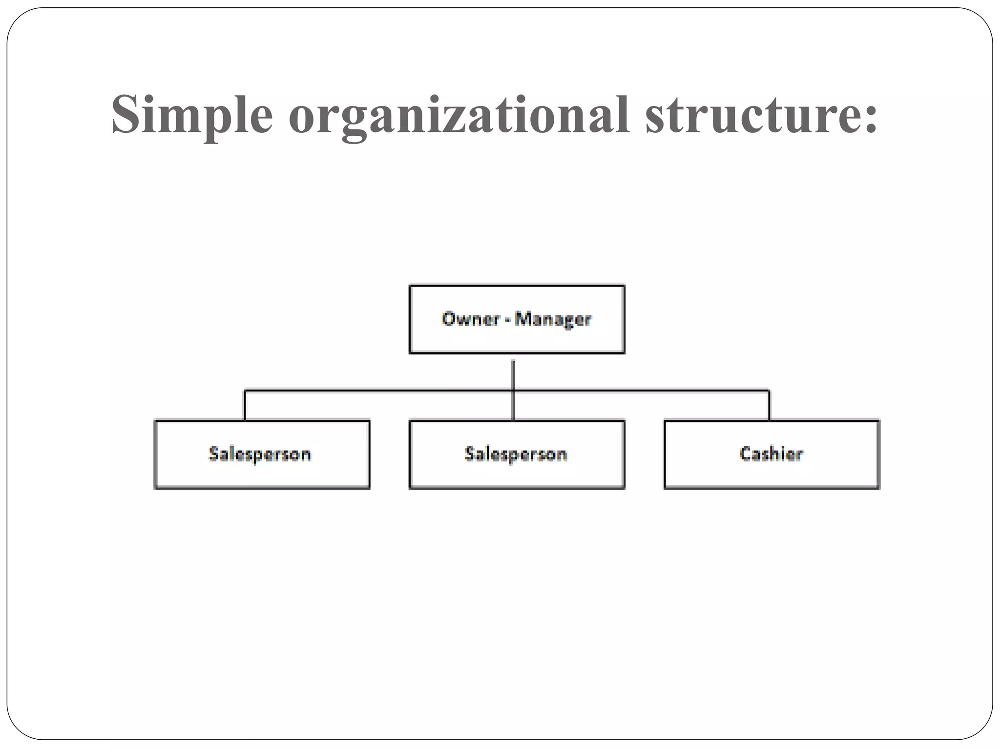 Simple organizational structure:
 