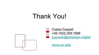 Thank You!
Csaba Csepeli
+49.1522.309.7068
success@paradigm.digital
more on web
 