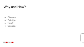 Why and How?
● Dilemma
● Solution
● How?
● Benefits
 