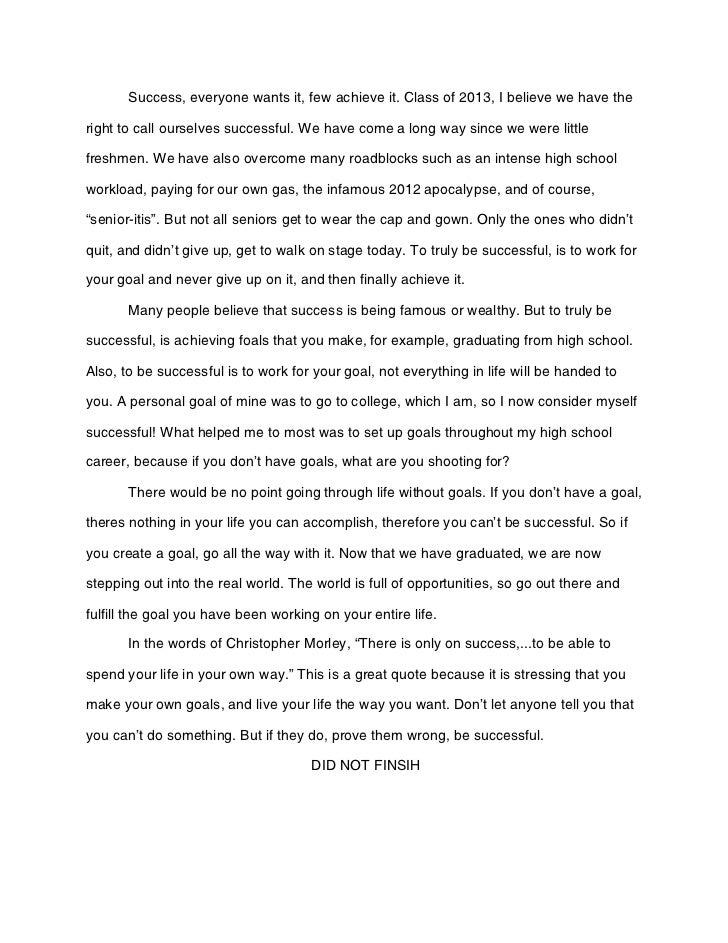 essay about how to achieve success in life