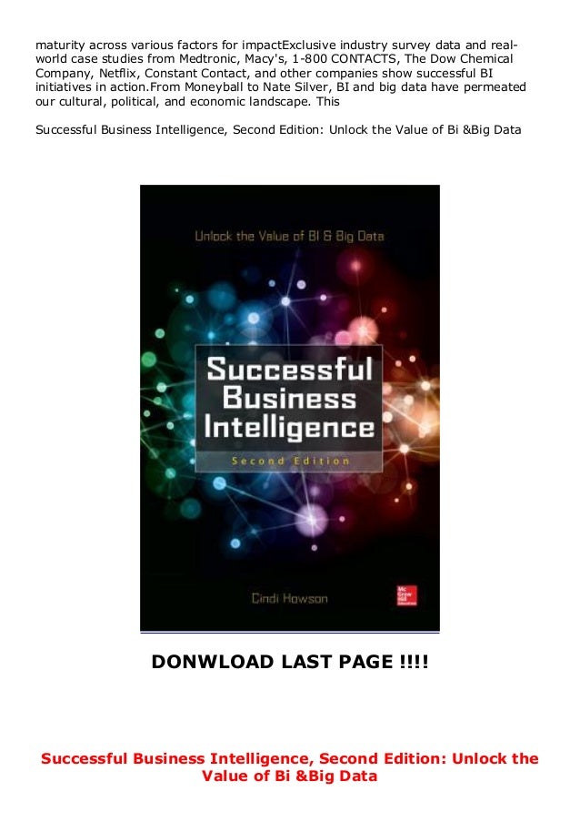 Successful Business Intelligence Second Edition Unlock The Value Of