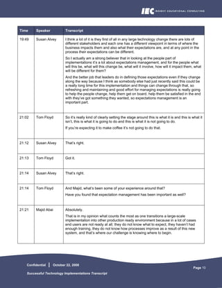 Successful Technology Implementations Transcript