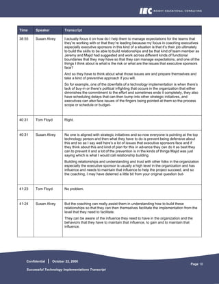 Successful Technology Implementations Transcript