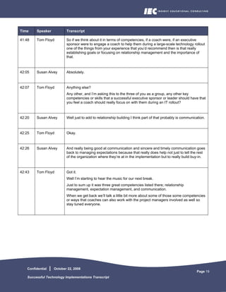 Successful Technology Implementations Transcript