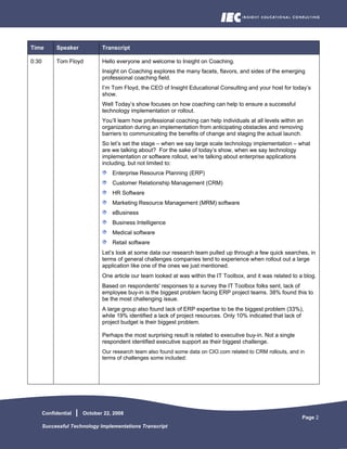 Successful Technology Implementations Transcript