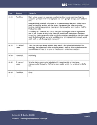 Successful Technology Implementations Transcript