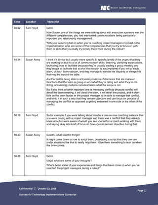 Successful Technology Implementations Transcript