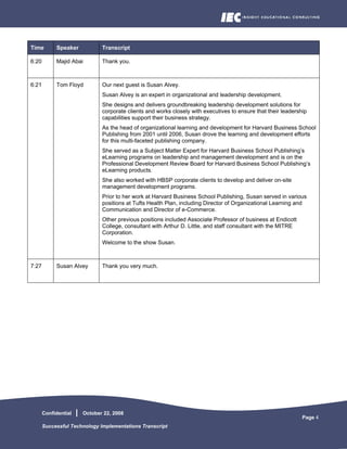 Successful Technology Implementations Transcript