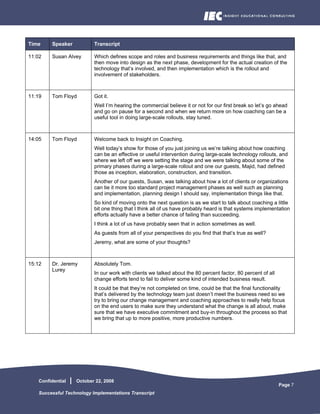 Successful Technology Implementations Transcript