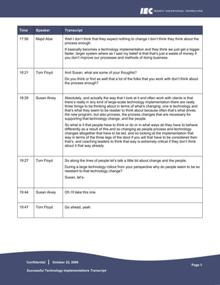 Successful Technology Implementations Transcript