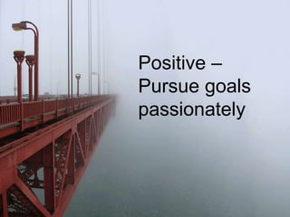 Positive –
Pursue goals
passionately
 