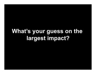 What’s your guess on the
    largest impact?
 