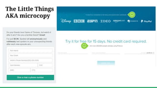 The Little Things
AKA microcopy
 