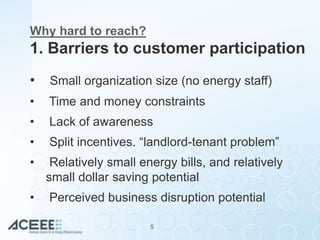 Successful Small Business Energy Efficiency Program Practices
