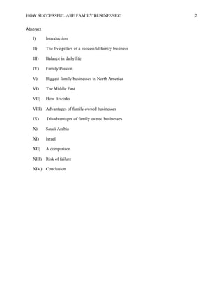 Successful family business final paper | PDF
