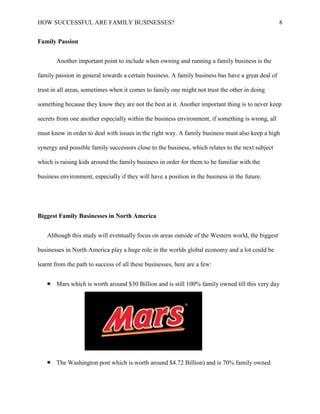 Successful family business final paper | PDF