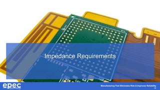 Manufacturing That Eliminates Risk & Improves Reliability
19
Impedance Requirements
 