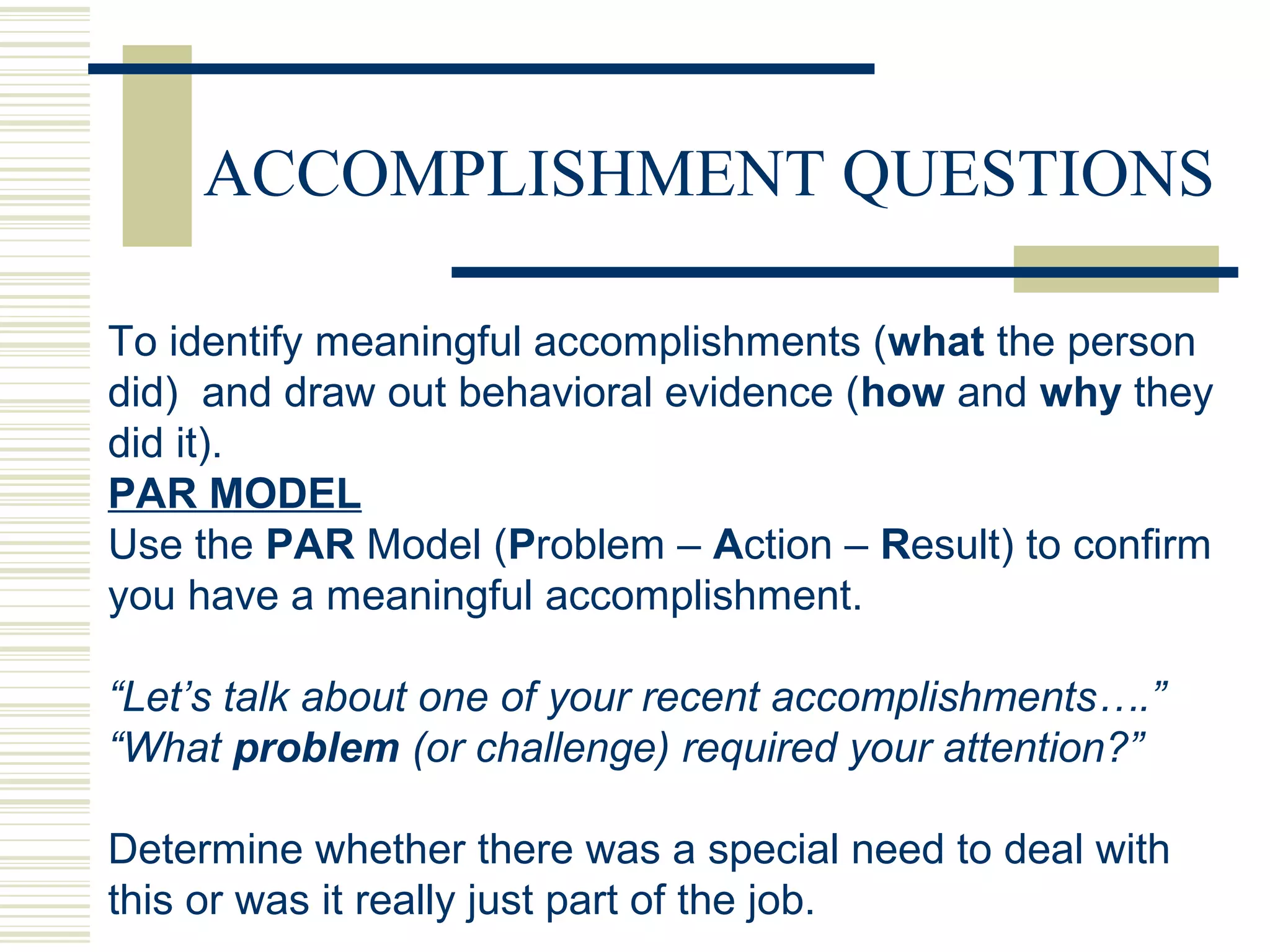 Successful interviewing (Behavioral Based Interviewing) | PPT