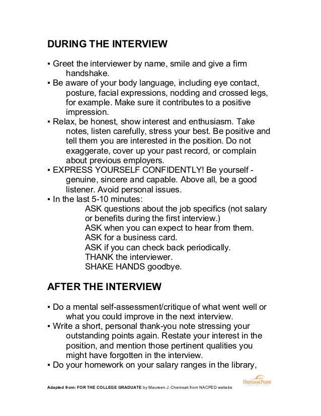 successful job interview techniques