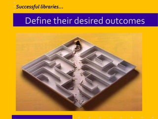 Define their desired outcomes
Successful libraries…
 