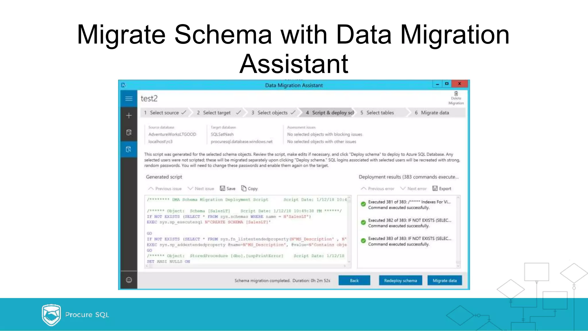 Migrate Schema with Data Migration Assistant 
