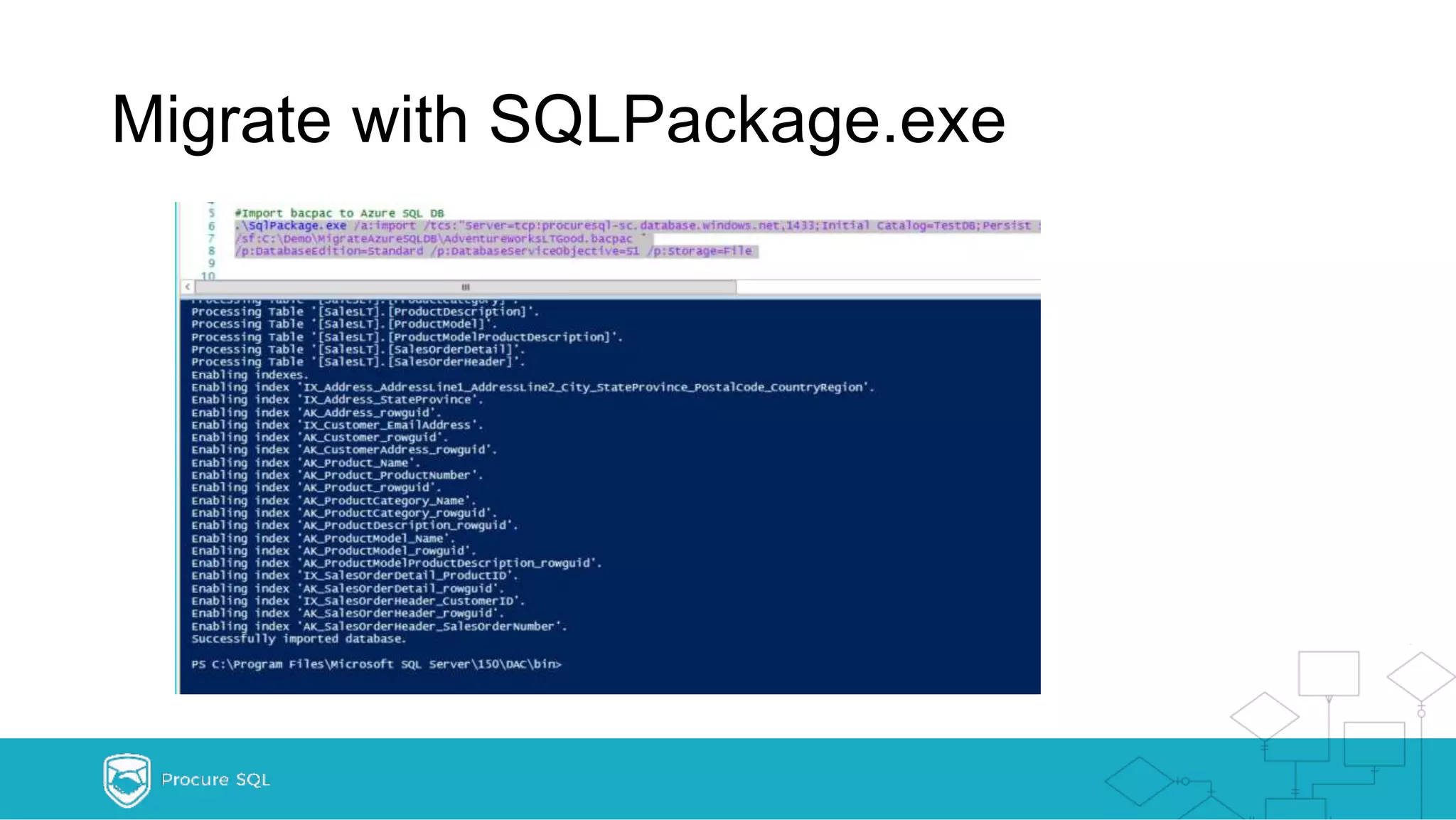 Migrate with SQLPackage.exe 