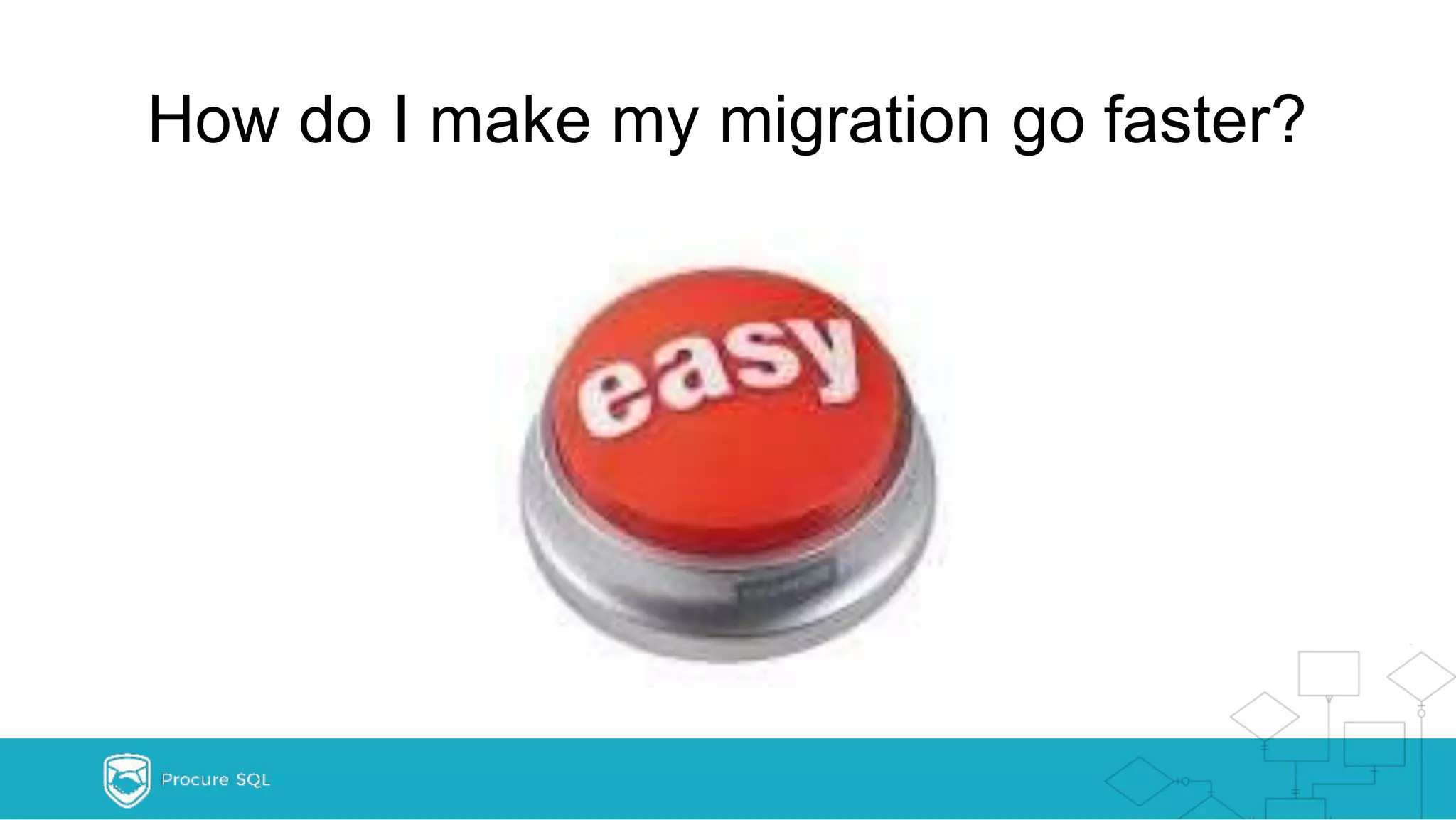 How do I make my migration go faster? 
