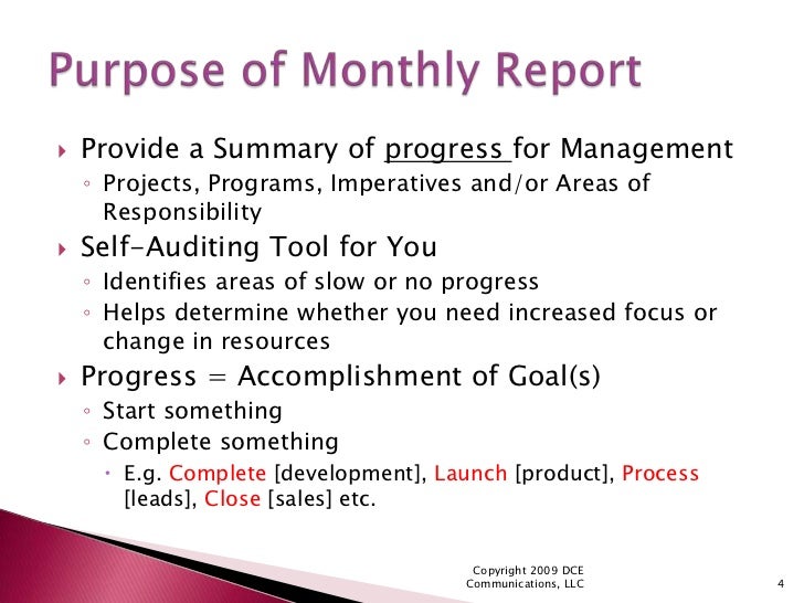 how to create meaningful monthly reports monthly reports to management