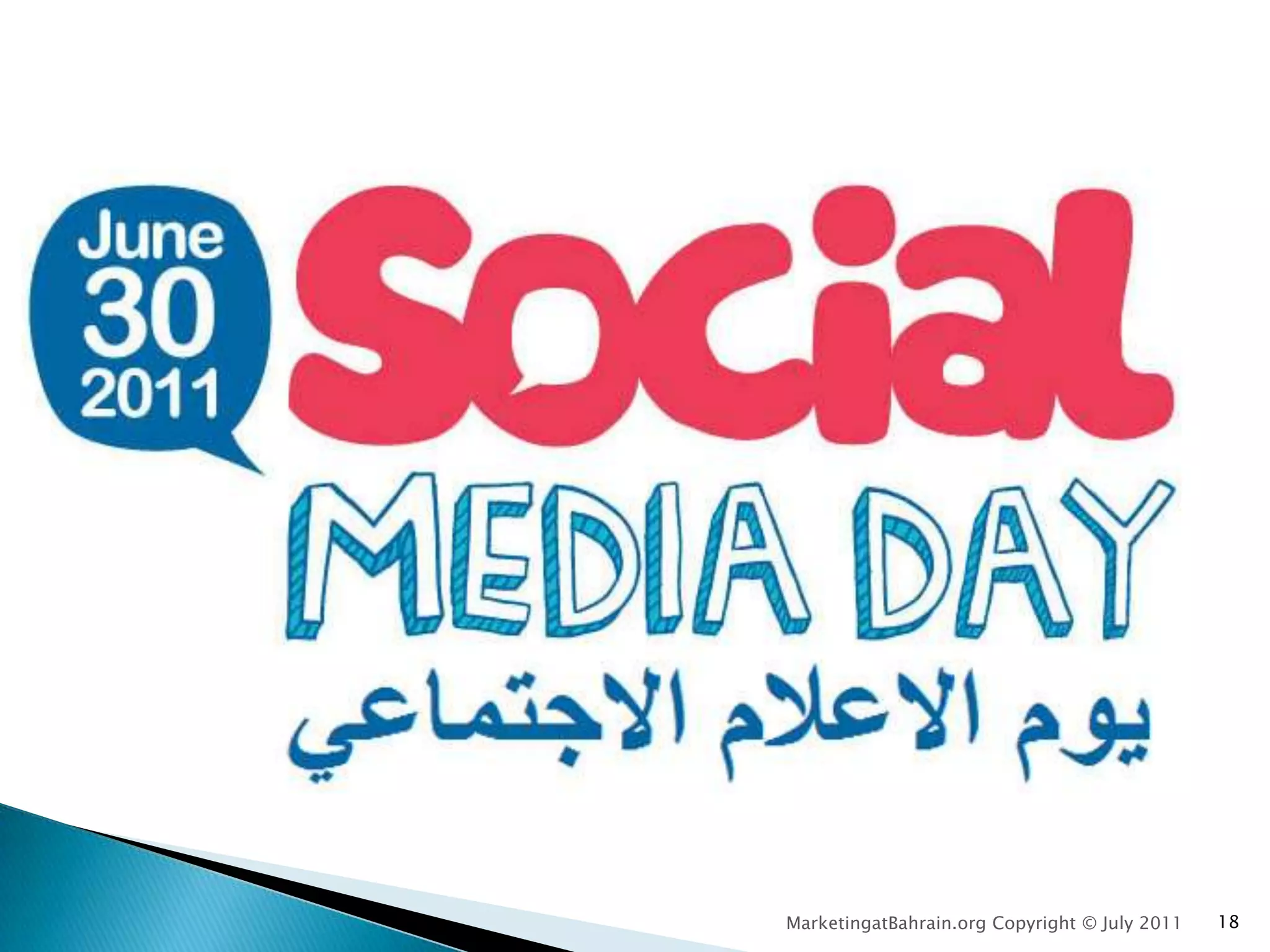 Meeting people at group events where you are less likely to know who you may encounter.Both of these can just happen informally or they may be set up intentionally by you. 8MarketingatBahrain.org Copyright © July 2011