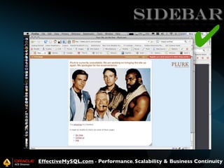 SIDEBAR

✔

EffectiveMySQL.com - Performance, Scalability & Business Continuity

 