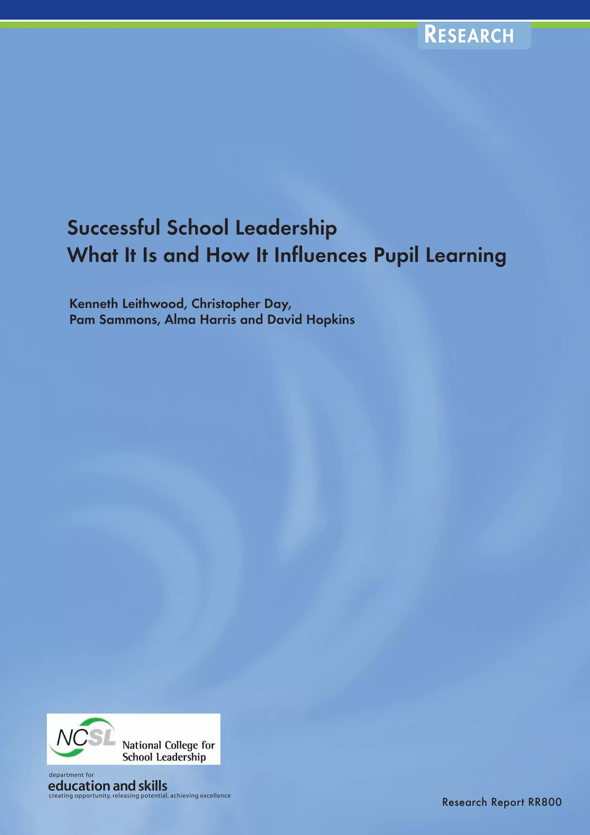 Successful School Leadership Pdf