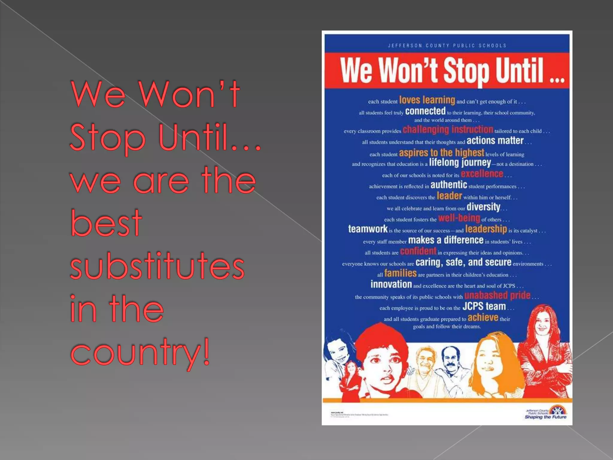 You are not alone!  Read our blog.JCPS Substitute Teachers’ BlogHow do I get acquainted with SmartFindExpress?What should I do when I arrive at my assigned school?What should I do in my assigned classroom before school begins?What should I do throughout the day?What should I do at the end of the day?http://jcpssubs.wordpress.com/