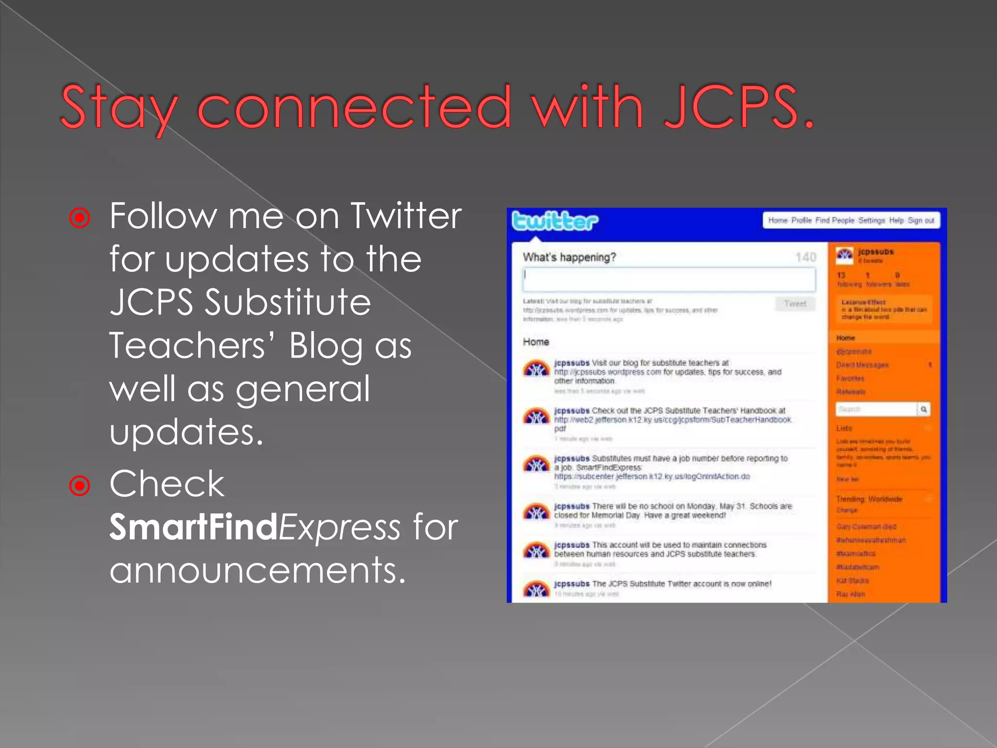 Classroom managementFrom theJefferson County Public Schools’ Substitute Teacher Handbook, page 17http://web2.jefferson.k12.ky.us/ccg/jcpsform/SubTeacherHandbook.pdf
