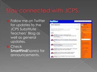 Classroom managementFrom theJefferson County Public Schools’ Substitute Teacher Handbook, page 17http://web2.jefferson.k12.ky.us/ccg/jcpsform/SubTeacherHandbook.pdf
