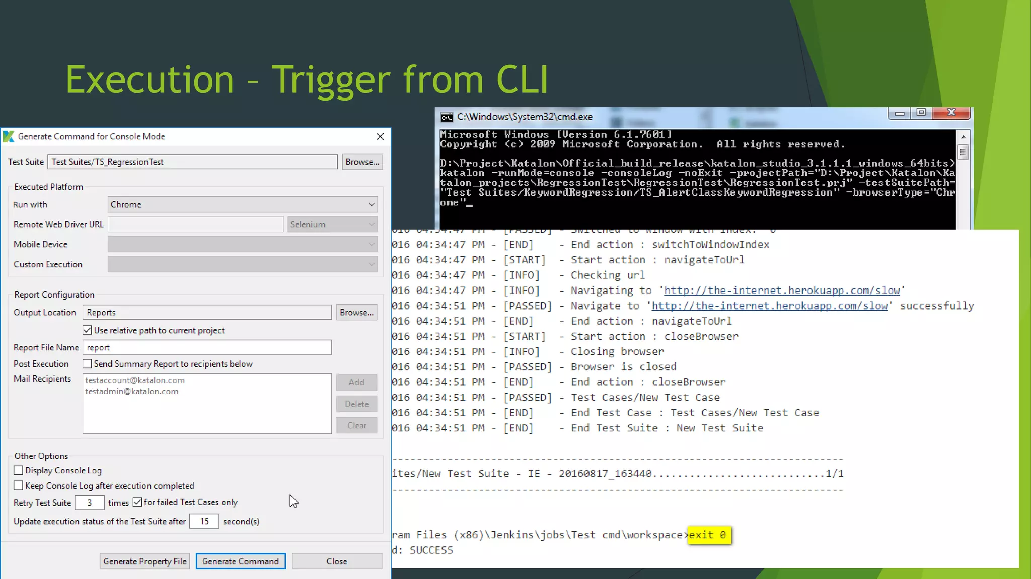Execution – Trigger from CLI
 