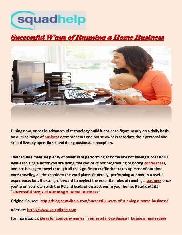 Successful ways of running a home business