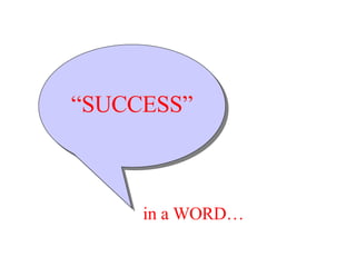 “ SUCCESS” in a WORD… 