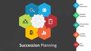 Succession Planning
16:9
Dimension
Editable
Graphics
Presentation
Ready
Custom
Graphics
#13
Slides
 