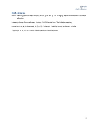 Succession Planning For Family Owned Business in India | PDF