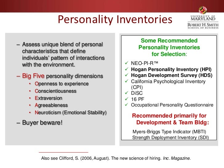 personal inventories