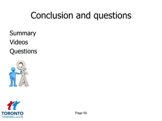Page 50
Conclusion and questions
Summary
Videos
Questions
 