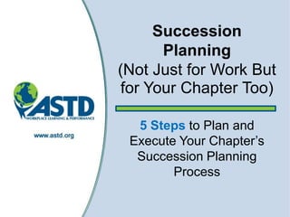 1 Succession Planning (Not Just for Work But for Your Chapter Too)5 Steps to Plan and Execute Your Chapter’s Succession Planning Process 