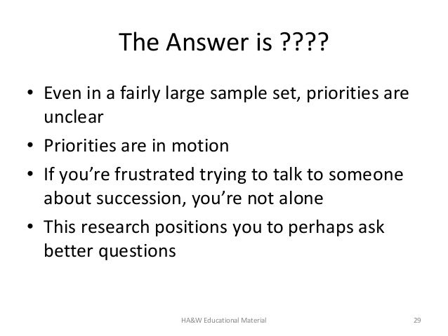 Succession Planning - What Business Owners are Saying