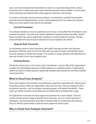 Cloud Cost Analysis: A Comprehensive Guide | PDF