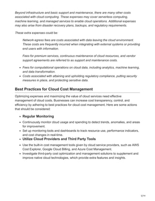 Cloud Cost Analysis: A Comprehensive Guide | PDF